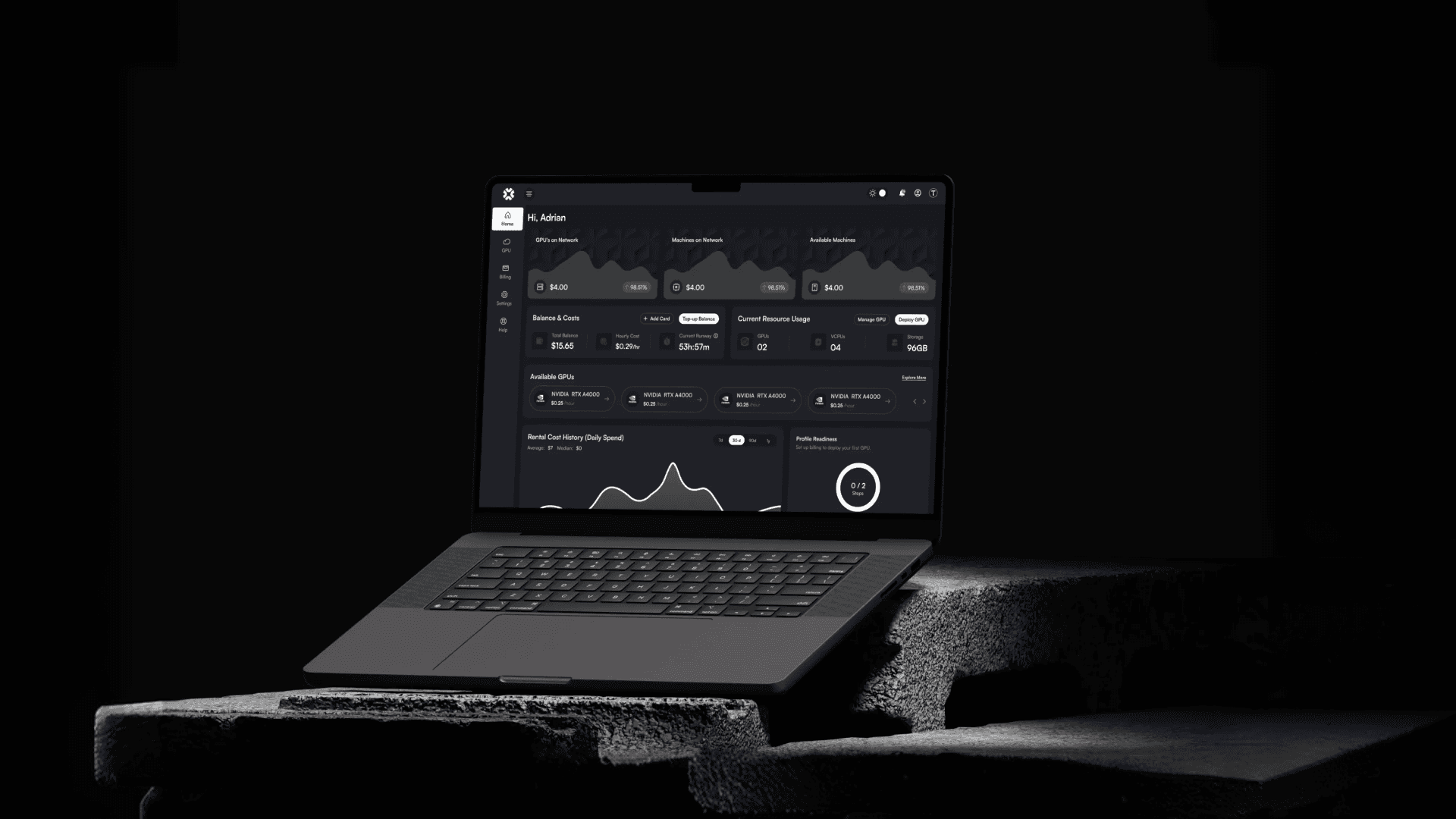 Dashboard view of miner and validator performance benchmarks