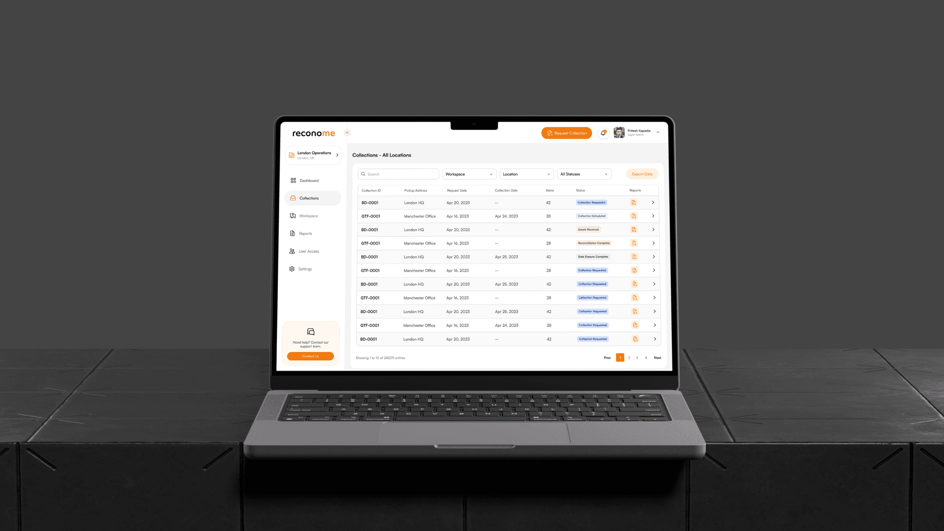 Close-up of the platform interface delivered by Systango