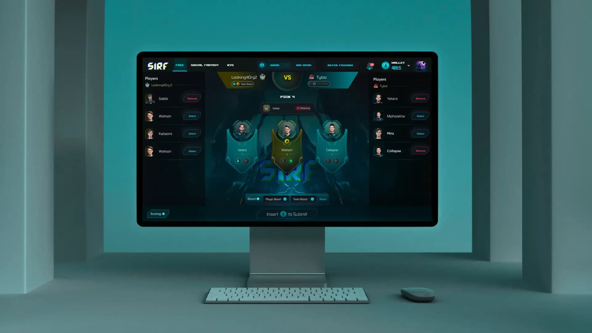 Interface displaying real-time gaming leaderboards and live scores
