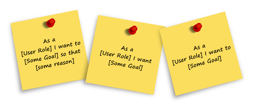 Template of ideal user stories