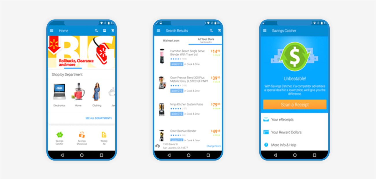 Walmart app used react-native framework by Systango