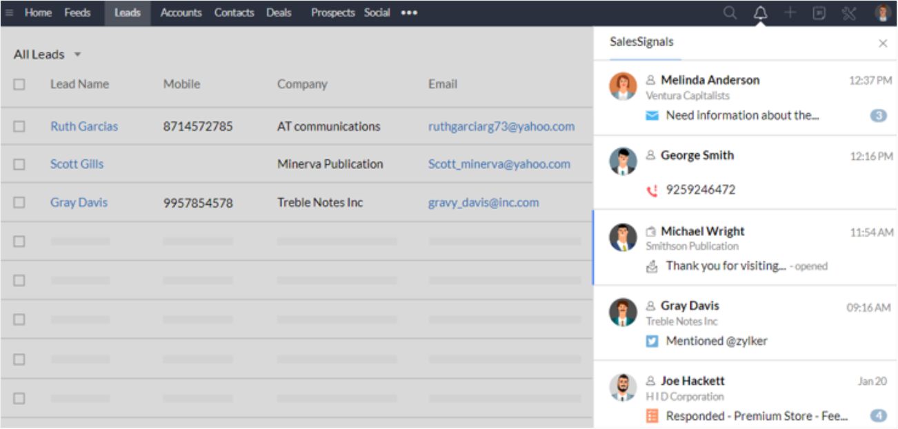Email integration in Zoho CRM by Systango